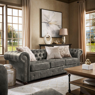 jvmoebel ® Leder Sofa Couch - Design Polster Dreisitzer Couch Garnitur Braun