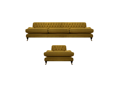 Chesterfield Sofa Dreisitze Gelb Sessel Einrichtung Couch Wohnzimmer Neu