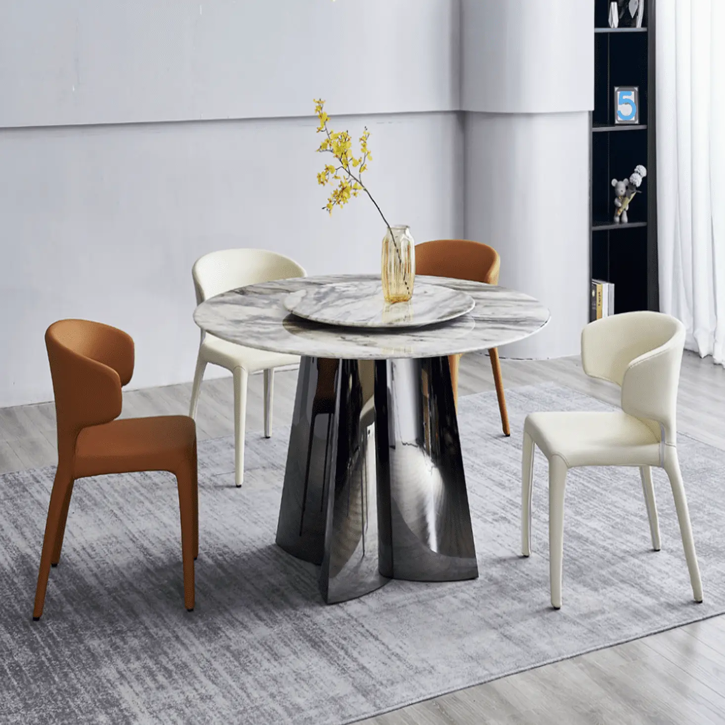 Elegantní dřevěná deska jídelního stolu